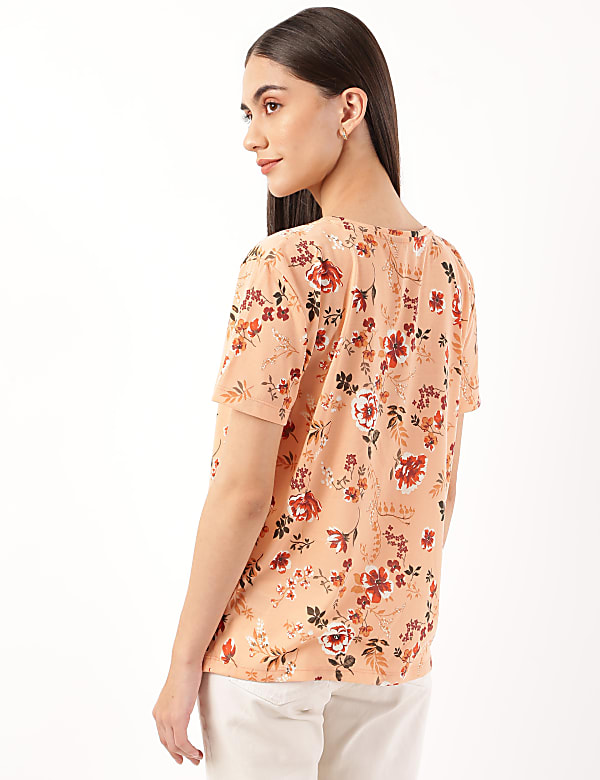 Floral Print Crew Neck T-shirt