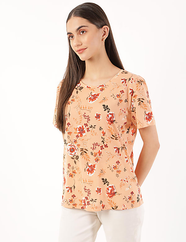 Floral Print Crew Neck T-shirt