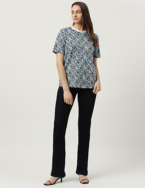 Pure Cotton Printed Round Neck T-Shirt