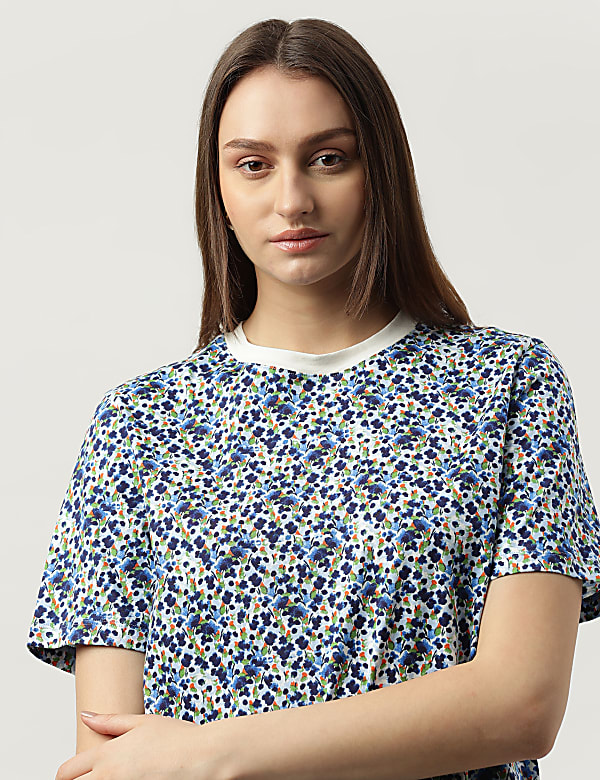 Pure Cotton Printed Round Neck T-Shirt