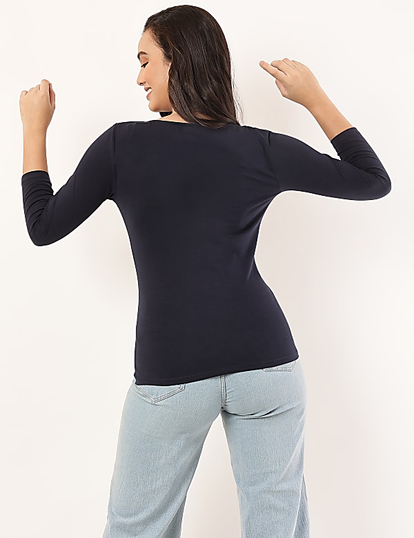 Fitted Slash Neck Tee