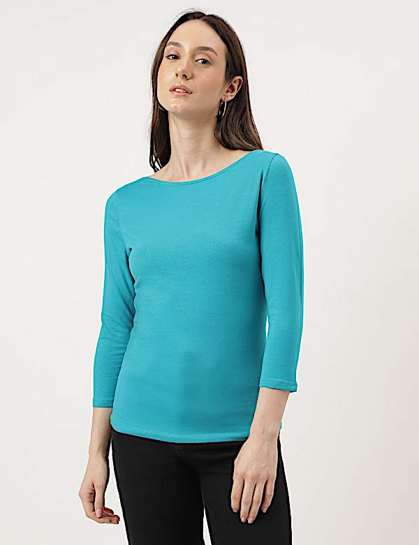 Fitted Slash Neck Tee