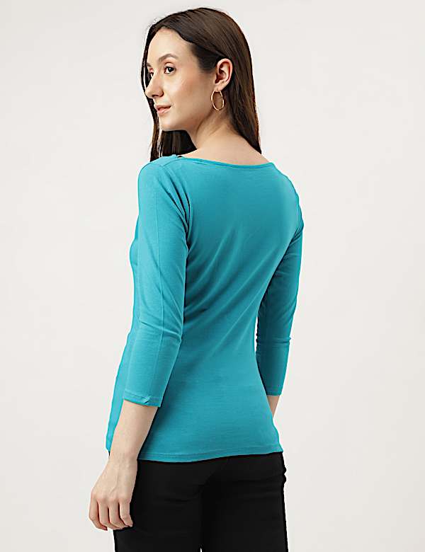 Fitted Slash Neck Tee