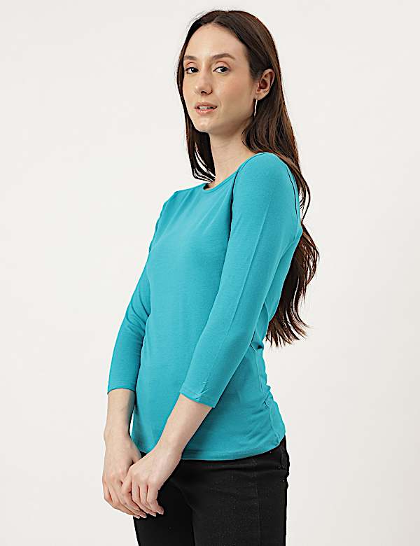 Fitted Slash Neck Tee