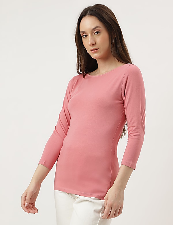 Fitted Slash Neck Tee