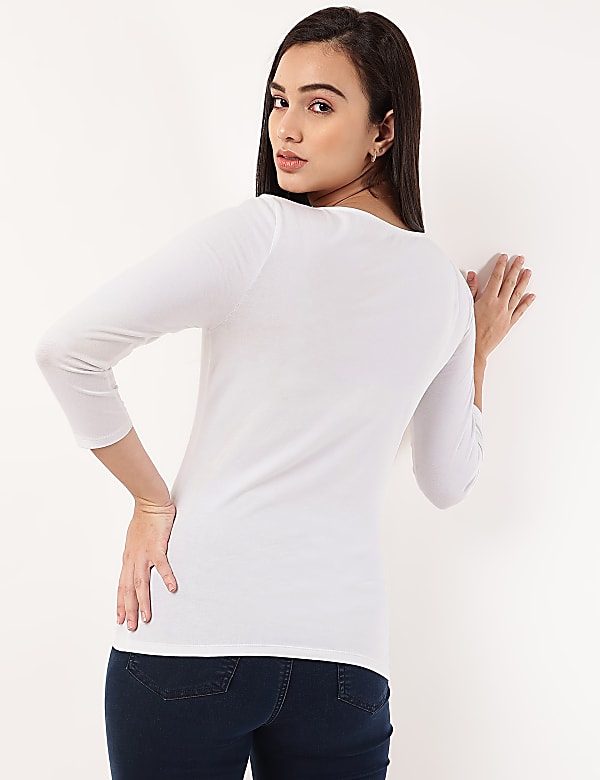 Fitted Slash Neck Tee