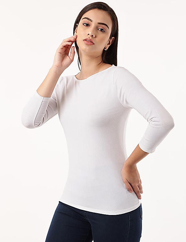 Fitted Slash Neck Tee