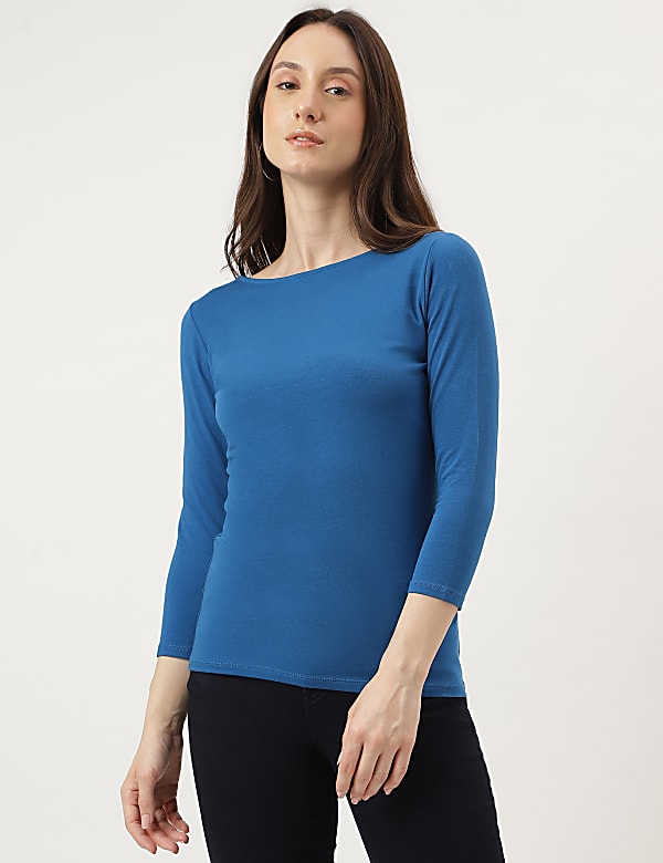 Fitted Slash Neck Tee