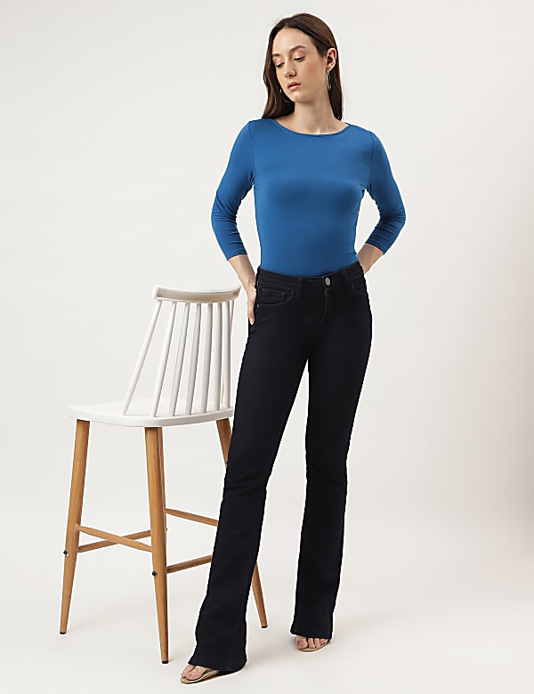 Fitted Slash Neck Tee