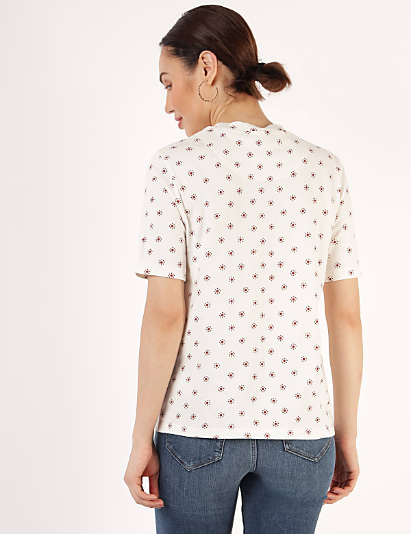 Pure Cotton Printed Round Neck T-Shirt