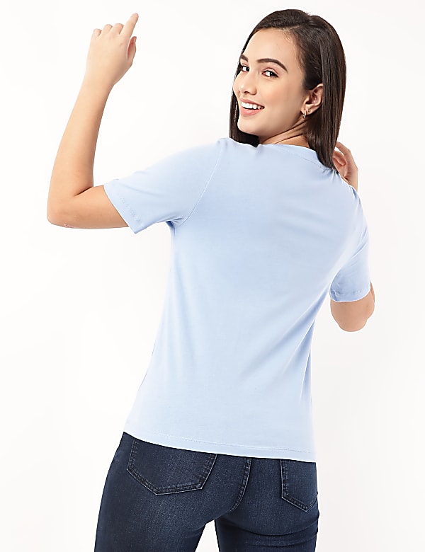 Pure Cotton Printed Crew Neck T-Shirt