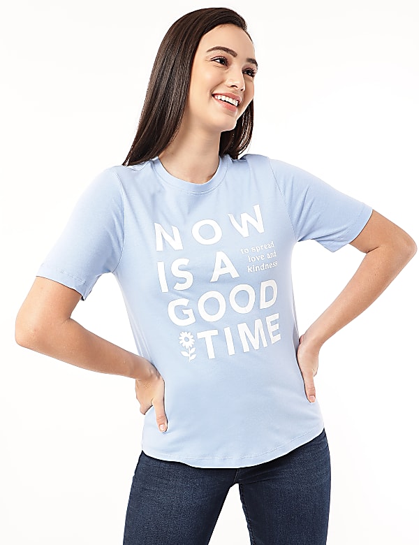Pure Cotton Printed Crew Neck T-Shirt