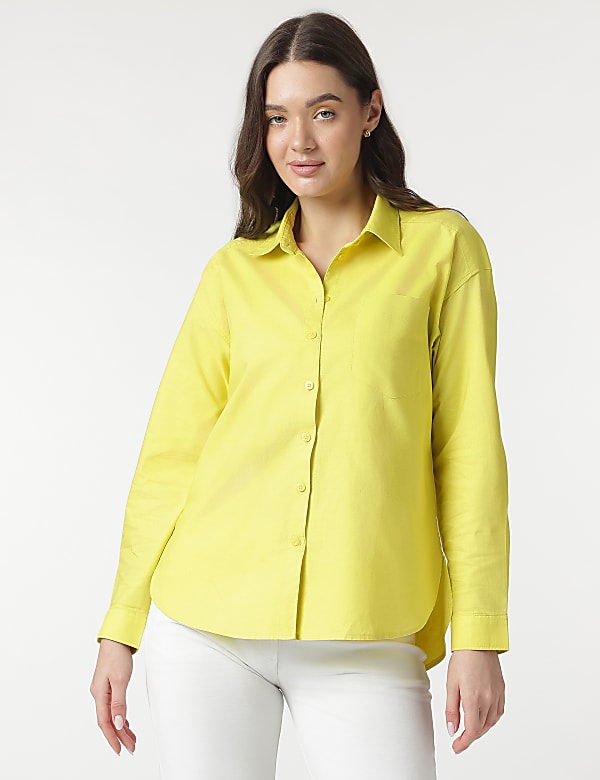 Pure Cotton Spread Collar Shirt