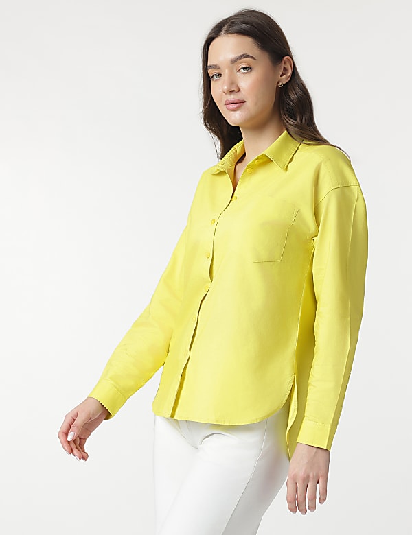 Pure Cotton Spread Collar Shirt