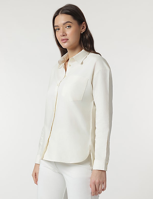 Pure Cotton Spread Collar Shirt