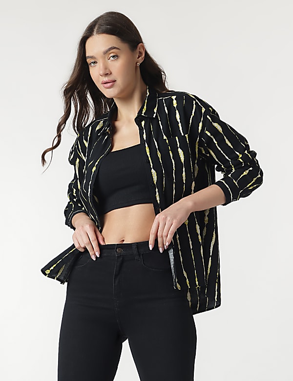 Pure Cotton Printed Spread Collar Shirt