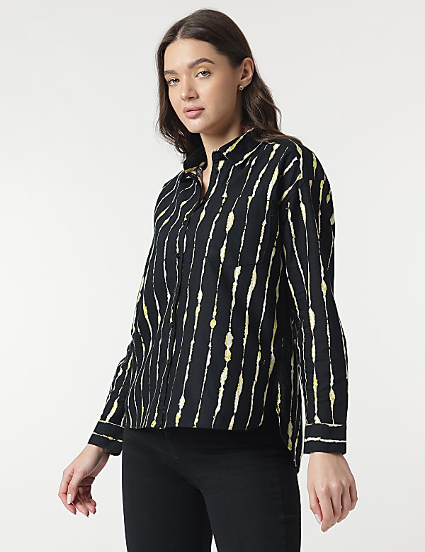 Pure Cotton Printed Spread Collar Shirt