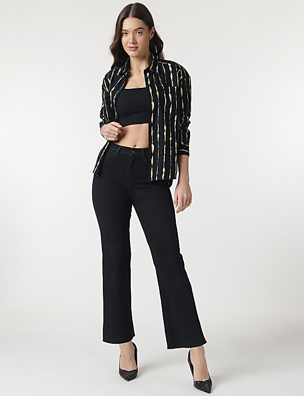 Pure Cotton Printed Spread Collar Shirt