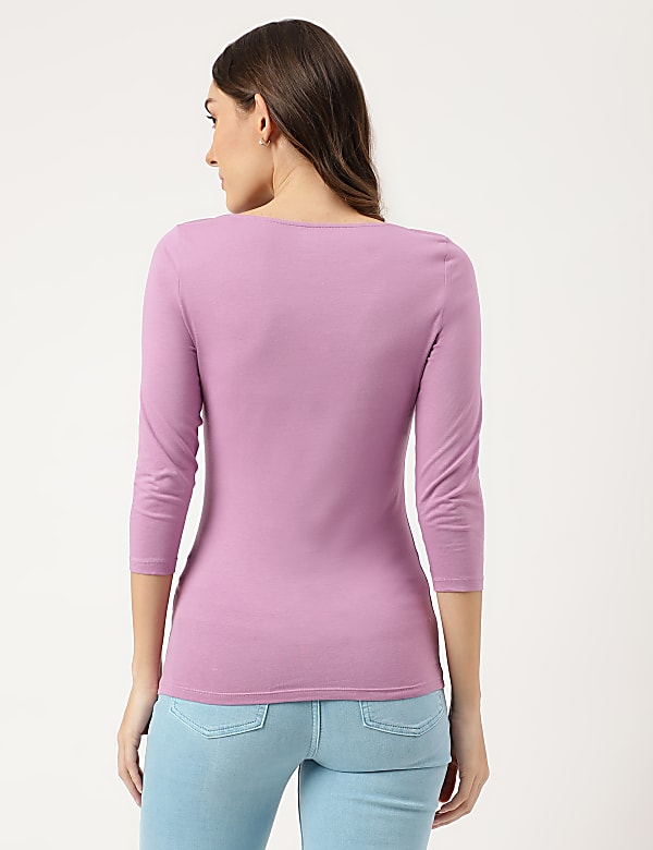 Cotton Rich Slim Fit Plain T-Shirt