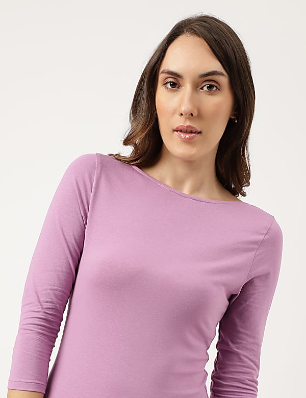Cotton Rich Slim Fit Plain T-Shirt