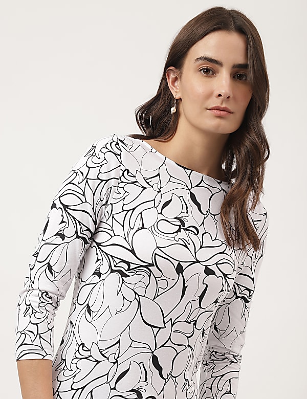 Viscose Mix Printed Boat Neck T-Shirts