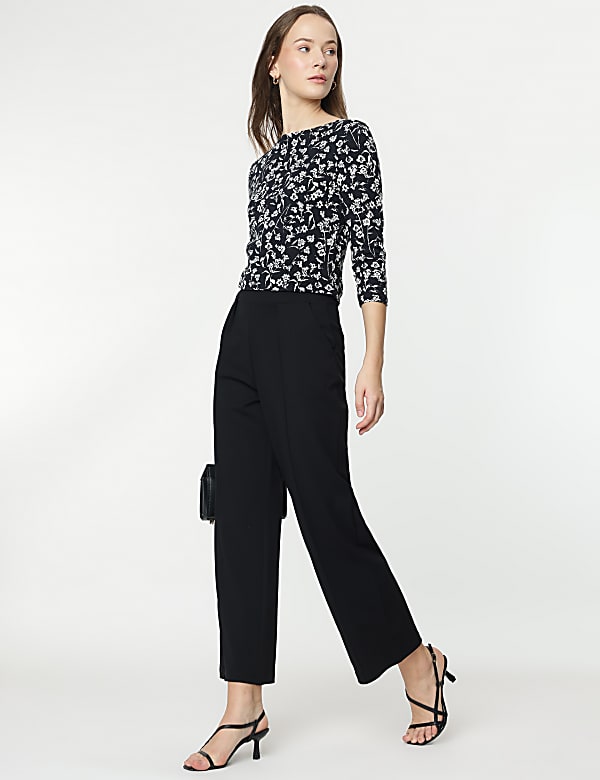 Cotton Rich Printed 3/4 Sleeves T-Shirt