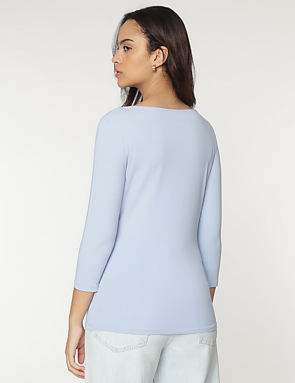 Cotton Rich Boat Neck T-Shirt