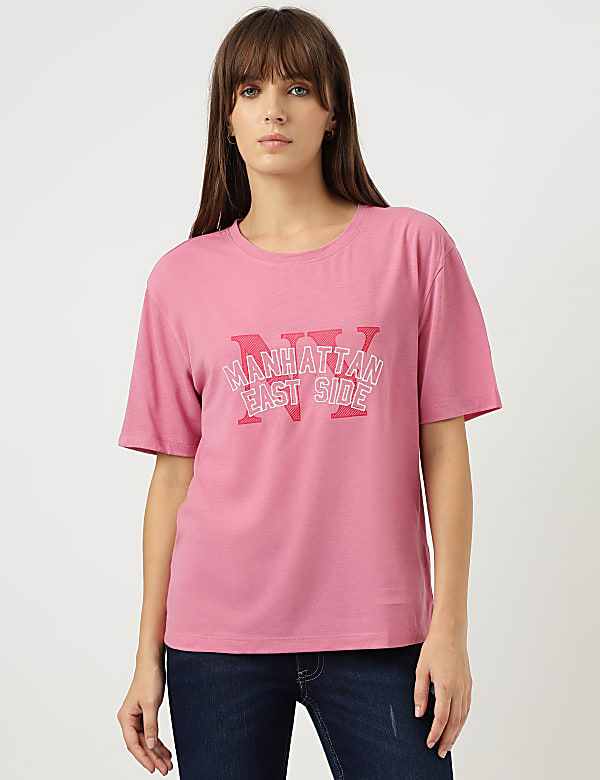 Embroidered Round Neck T-Shirt
