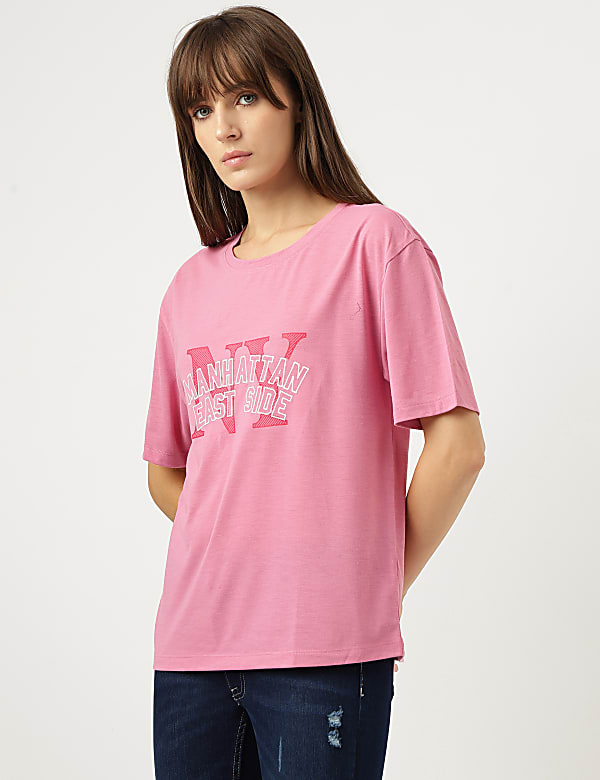 Embroidered Round Neck T-Shirt