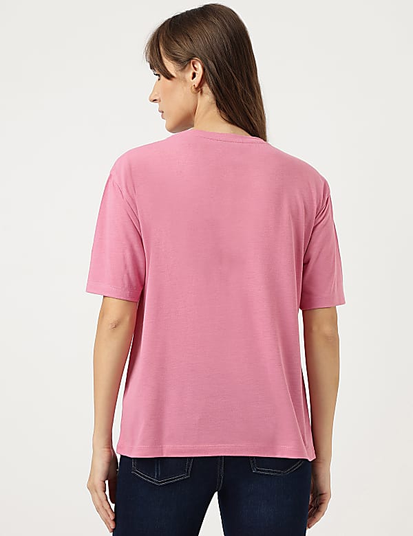 Embroidered Round Neck T-Shirt