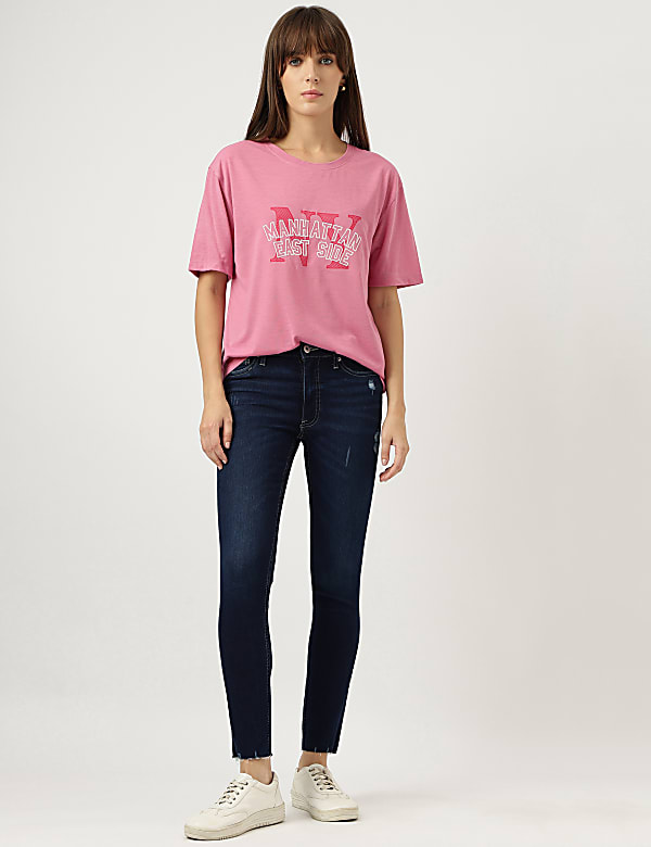 Embroidered Round Neck T-Shirt