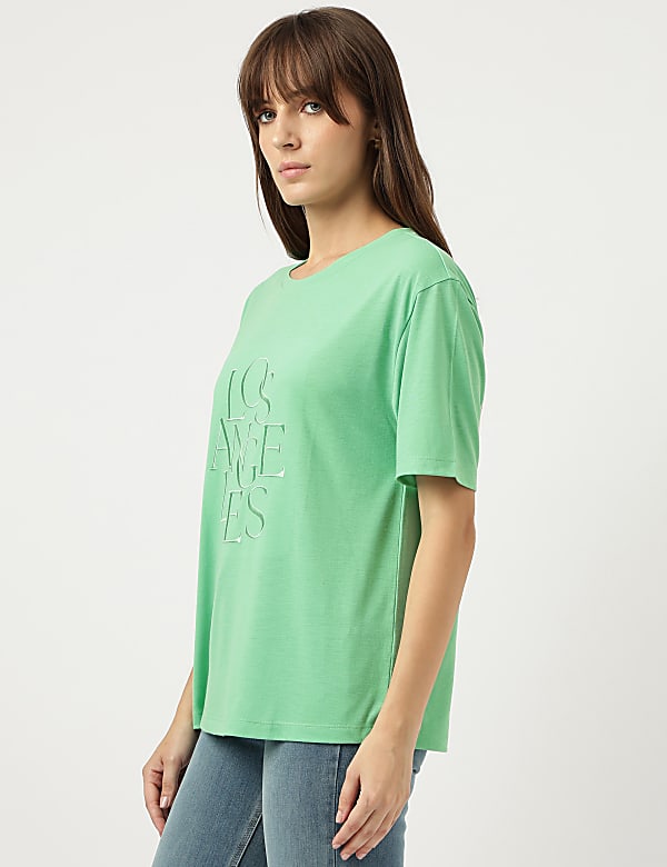 Embroidered Round Neck T-Shirt