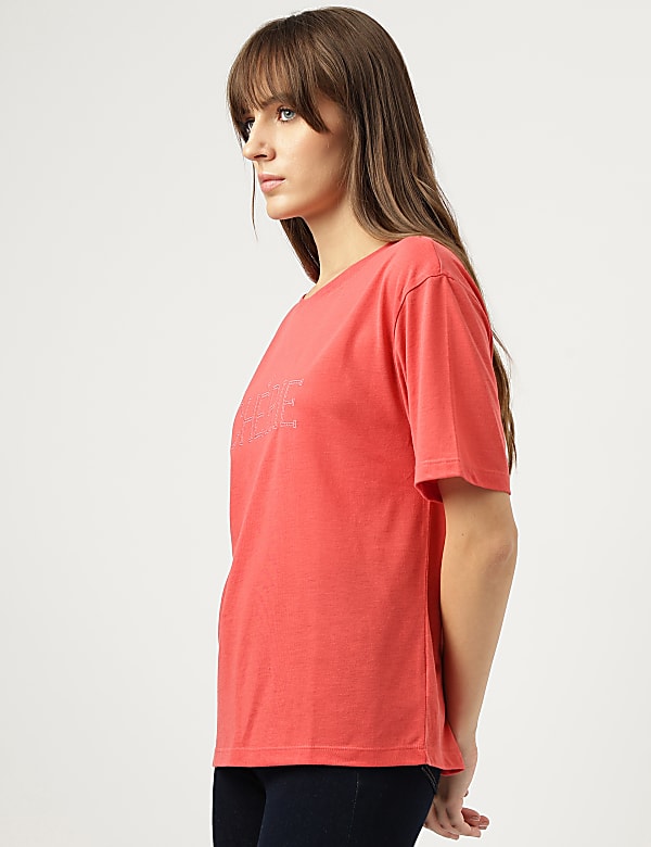 Embroidered Round Neck T-Shirt