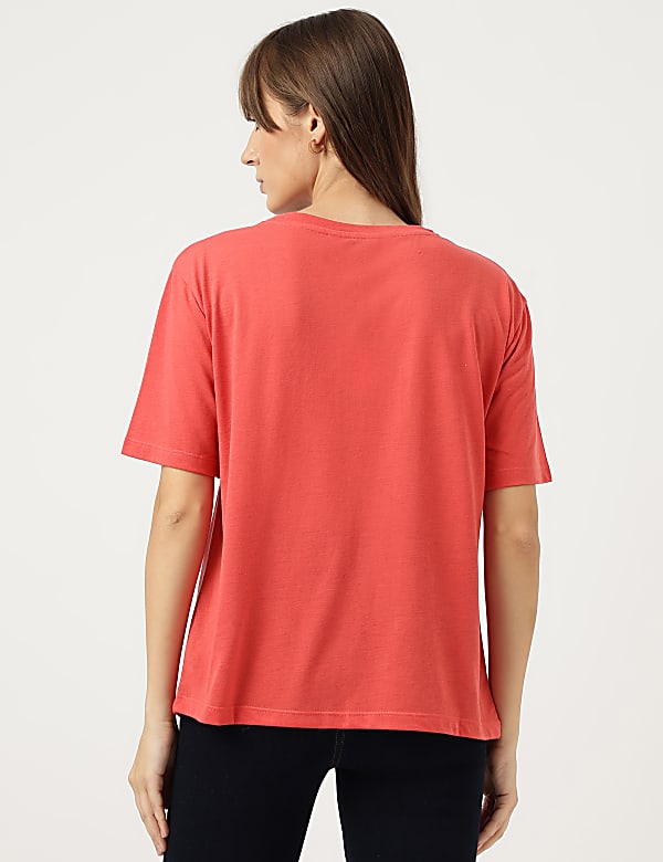 Embroidered Round Neck T-Shirt