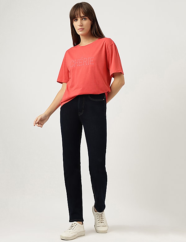 Embroidered Round Neck T-Shirt