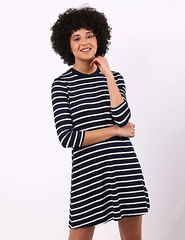 Stripe Tie Back 3/4 Sleeve