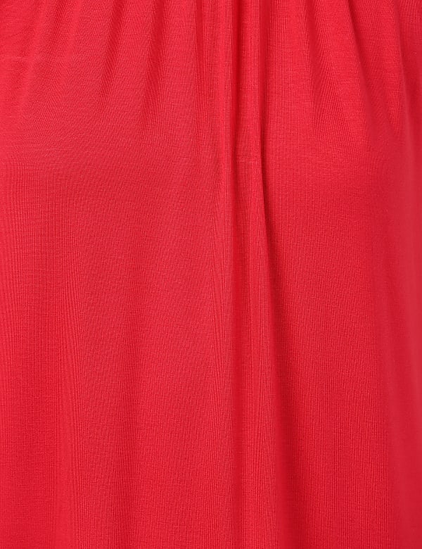 Gathered Neck Flared Dress