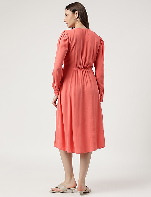Buy Pure Viscose A Line Midi Dress at Marks Spencer