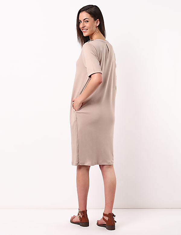 Pure Cotton Solid Shift Dress