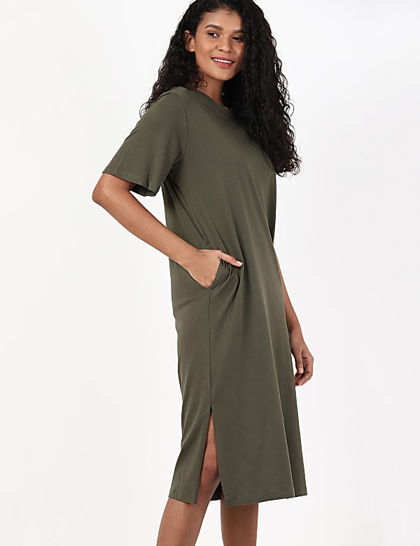 Pure Cotton T-Shirt Midi Dress