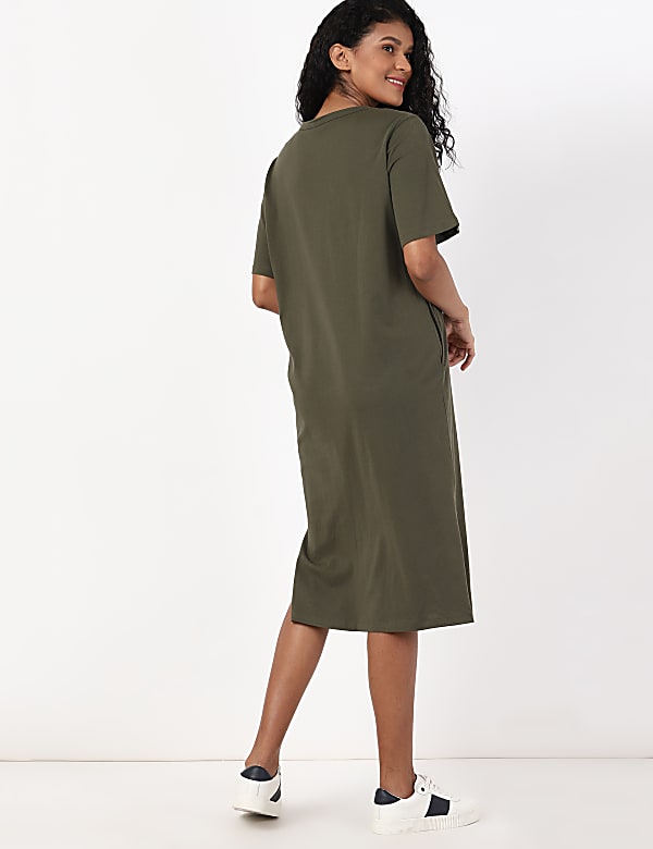 Cotton t shirt midi dress hot sale