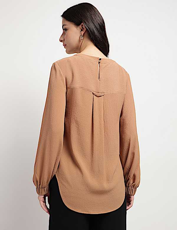 V-Neck Blouson Top