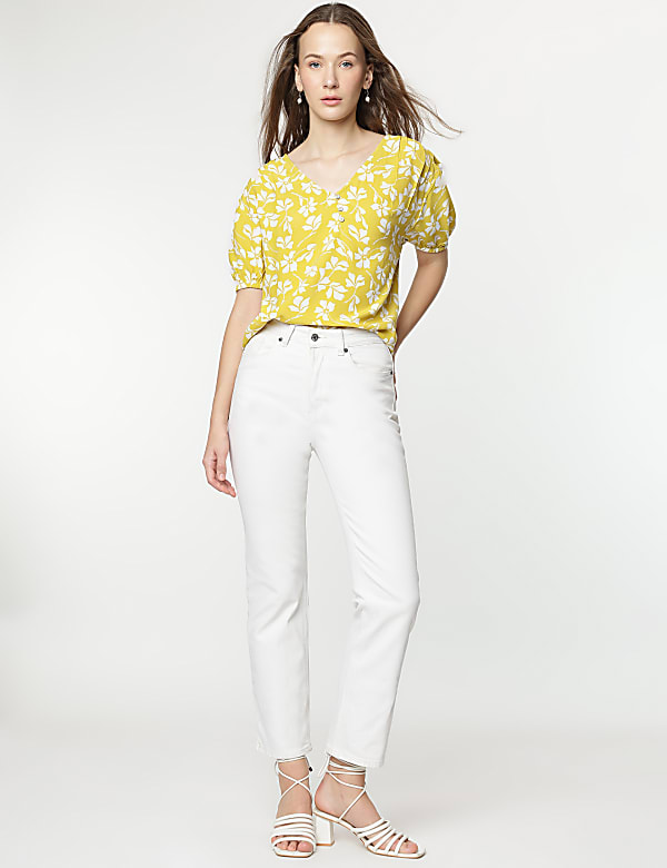 Pure Viscose Printed Half Sleeves Blouse