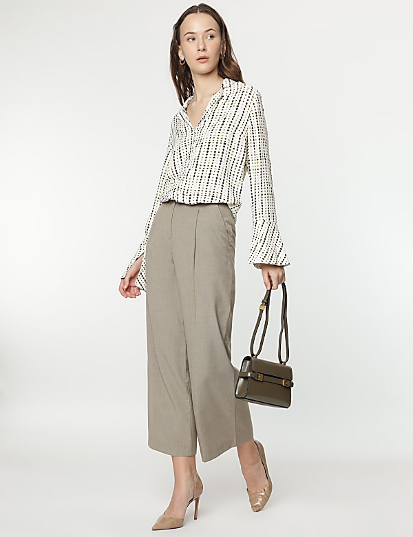 Pure Viscose Printed Bell Sleeves Blouse