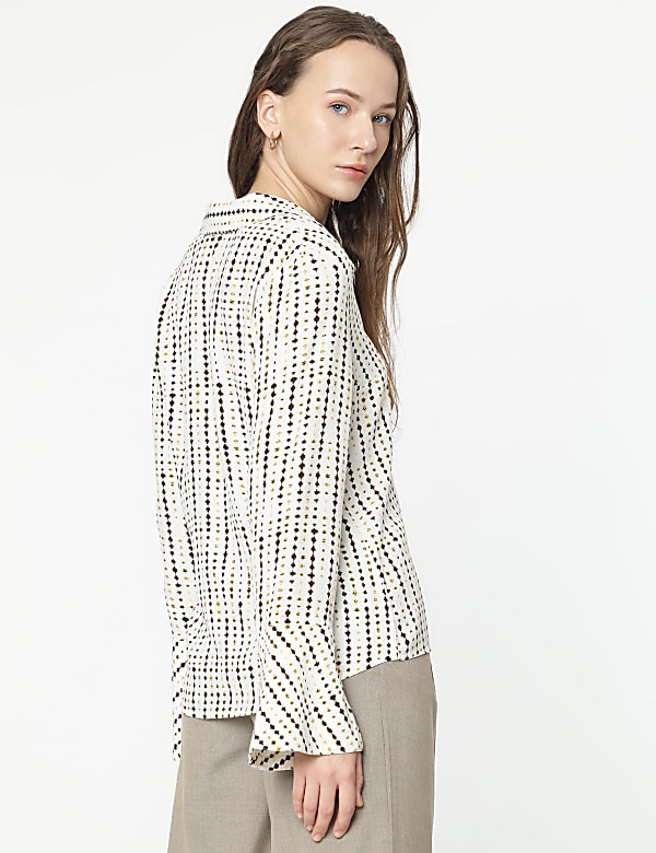 Pure Viscose Printed Bell Sleeves Blouse