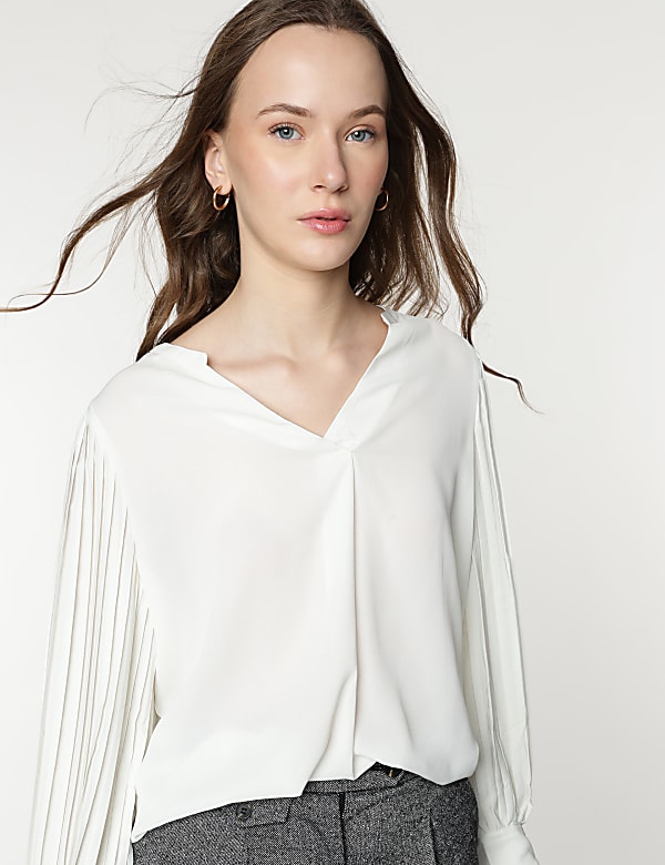 Plain Mandarin Collar Blouse