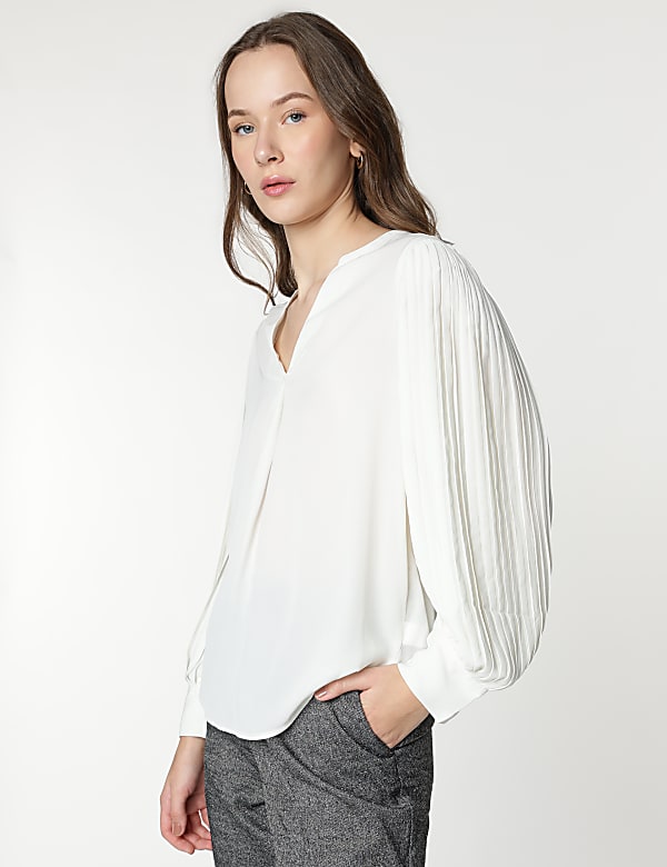 Plain Mandarin Collar Blouse