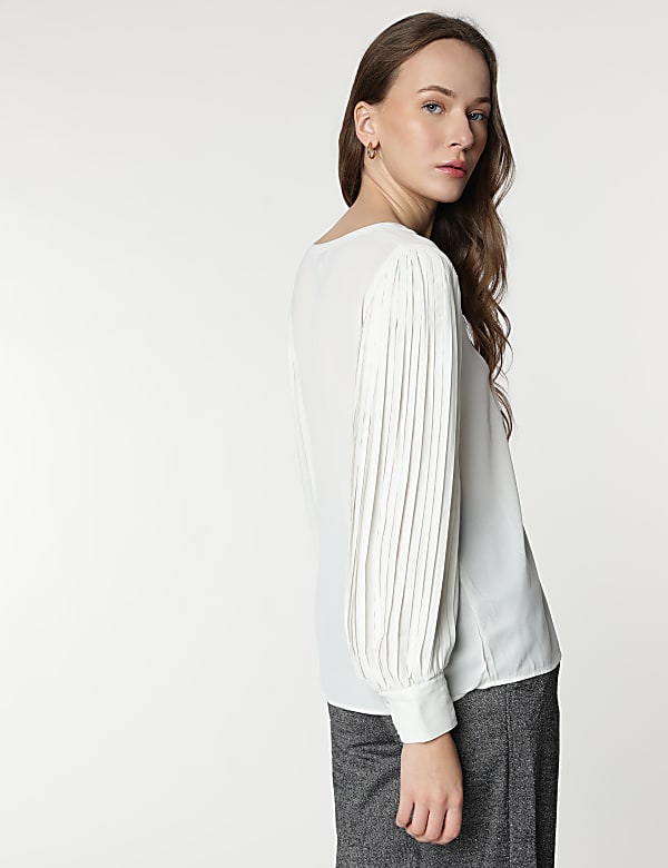 Plain Mandarin Collar Blouse
