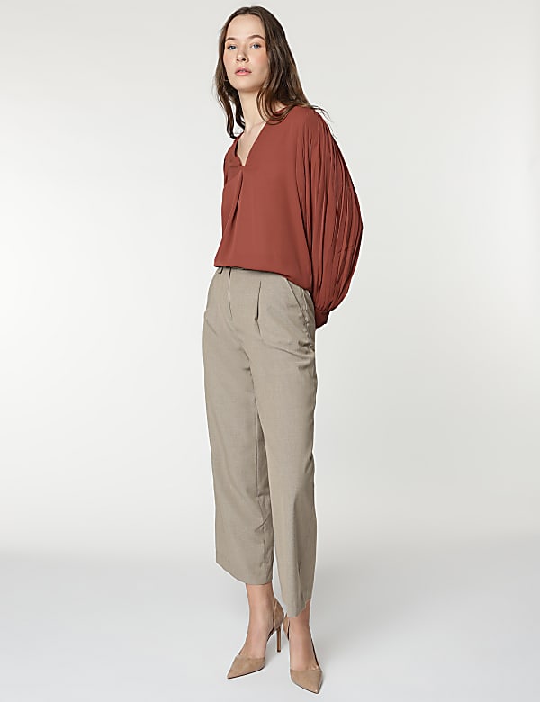 Plain Mandarin Collar Blouse