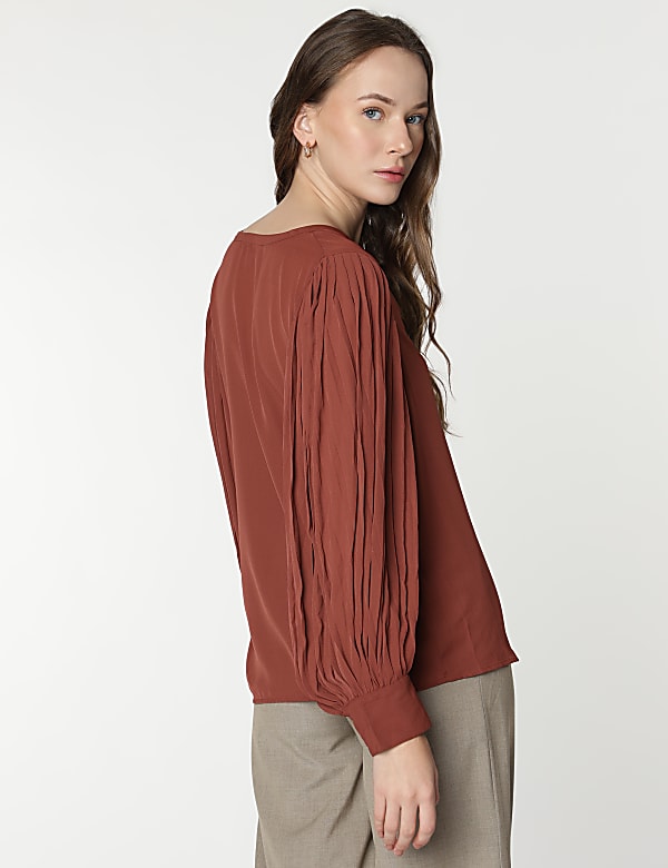 Plain Mandarin Collar Blouse